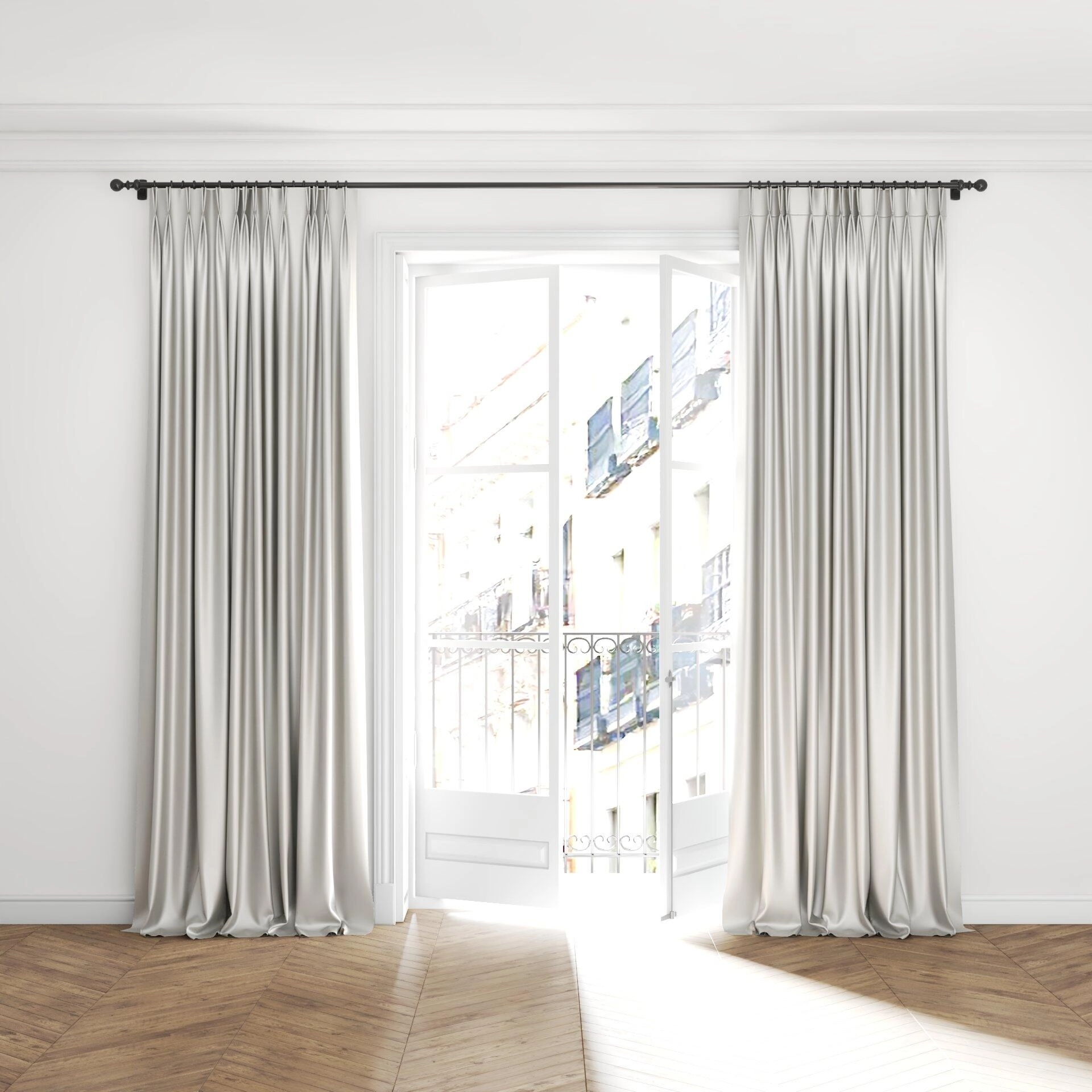 Kingston 13-Snow - Kingston 3 1820003--Curtain_RodPuddlePencilPleat_Full.jpg