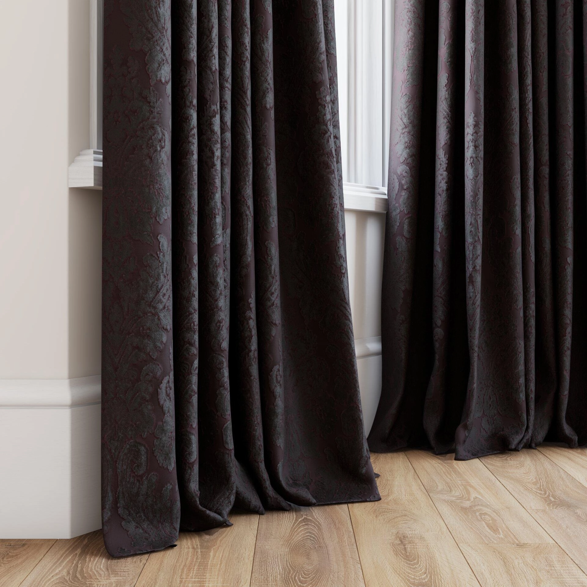 Genova--Gosh--01-Aubergine--Curtain_GrommetPuddle_Bottom.jpg