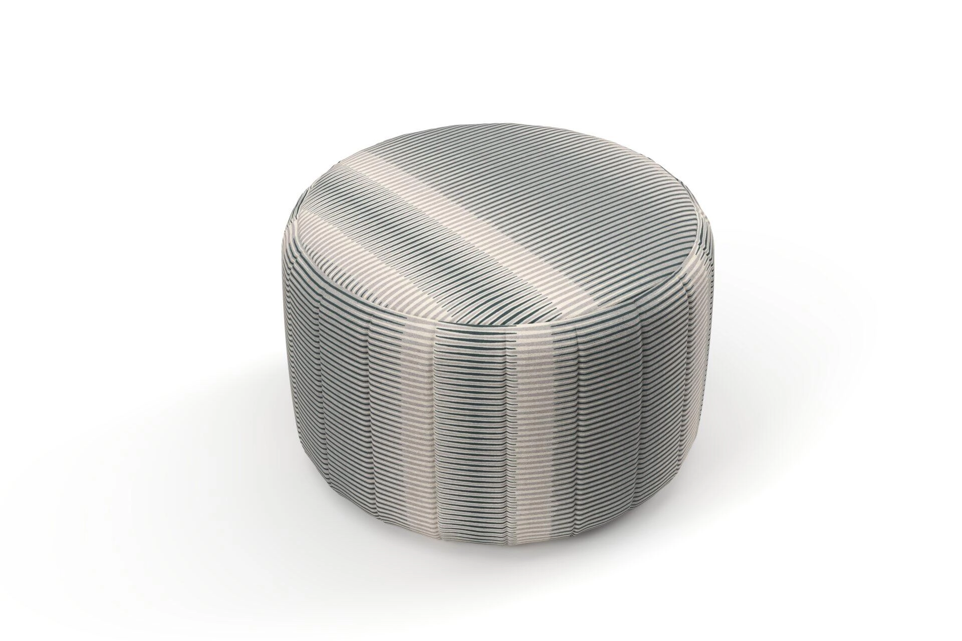 Jubilea  Jacopo stripe  01 Metal  Pouf_Pouf_Top.jpg